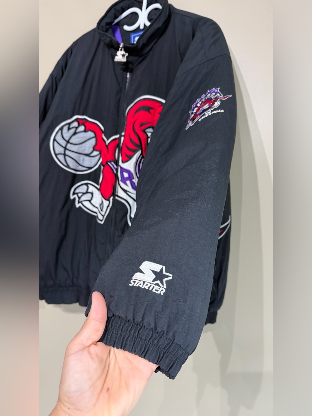 Vintage 1994 Starter Toronto Raptors Big Logo Jacket NBA Korea Made Rare - Picture 6 of 15